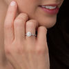Thumbnail Image 3 of 3/8 CT. T.W. Oval Diamond Frame Twist Engagement Ring in 10K White Gold