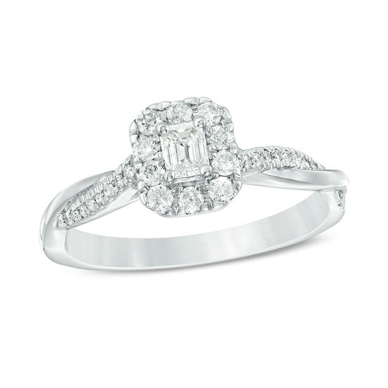 Zales emerald cut engagement rings hotsell