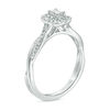 Thumbnail Image 1 of 3/8 CT. T.W. Emerald-Cut Diamond Frame Twist Engagement Ring in 10K White Gold