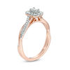 Thumbnail Image 2 of 3/8 CT. T.W. Emerald-Cut Diamond Frame Twist Engagement Ring in 10K Rose Gold