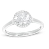 Thumbnail Image 0 of 7.0mm Lab-Created White Sapphire Frame Ring in Sterling Silver