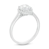 Thumbnail Image 1 of 7.0mm Lab-Created White Sapphire Frame Ring in Sterling Silver
