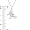 Thumbnail Image 1 of Lab-Created Opal, White Sapphire and Swiss Blue Topaz Crab Tilted Pendant in Sterling Silver