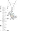 Thumbnail Image 2 of Lab-Created Opal, White Sapphire and Swiss Blue Topaz Crab Tilted Pendant in Sterling Silver