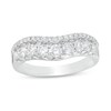Thumbnail Image 1 of 1 CT. T.W. Diamond Double Row Contour Band in 14K White Gold