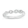 Thumbnail Image 1 of 1/15 CT. T.W. Diamond Marquise-Shaped Vintage-Style Four Stone Band in 10K White Gold