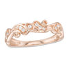 Thumbnail Image 0 of 1/10 CT. T.W. Diamond Scroll Band in 10K Rose Gold