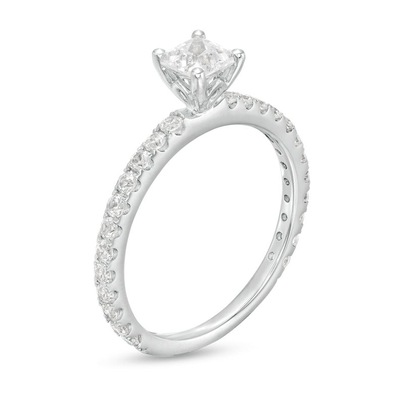 1 CT. T.W. Certified Princess-Cut Diamond Engagement Ring in 14K White Gold (I/I1)