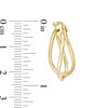 Thumbnail Image 2 of Multi-Finish Crossover Double Swirl Hoop Earrings in 14K Gold