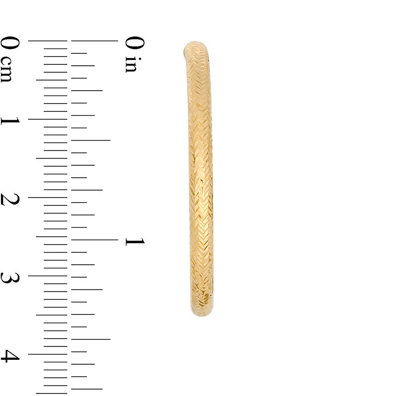 Main Image 2 of 35.0mm Diamond-Cut Chevron Hoop Earrings in 14K Gold