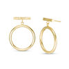 Thumbnail Image 1 of Multi-Finish Bar and Open Circle Drop Earrings in 14K Gold