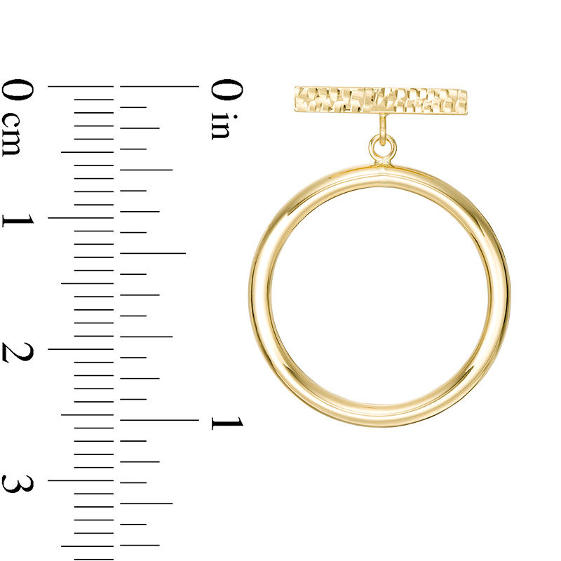 Main Image 2 of Multi-Finish Bar and Open Circle Drop Earrings in 14K Gold
