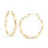 Thumbnail Image 1 of 30.0mm Square Twist Hoop Earrings in 14K Gold