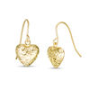 Thumbnail Image 0 of Diamond-Cut Puff Heart Drop Earrings in 14K Gold