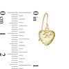 Thumbnail Image 1 of Diamond-Cut Puff Heart Drop Earrings in 14K Gold