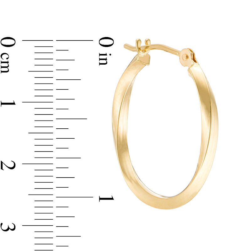 Main Image 2 of 20.0mm Square Twist Hoop Earrings in 14K Gold