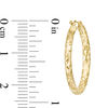 25.0mm Diamond-Cut Tube Hoop Earrings in 14K Gold