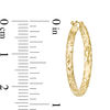 Thumbnail Image 2 of 25.0mm Diamond-Cut Tube Hoop Earrings in 14K Gold