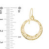 Diamond-Cut Open Circle Drop Earrings in 14K Gold