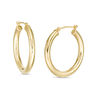 25.0mm Tube Hoop Earrings in 14K Gold
