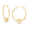 Thumbnail Image 1 of 24.0mm Slide Bead Hoop Earrings in 14K Gold