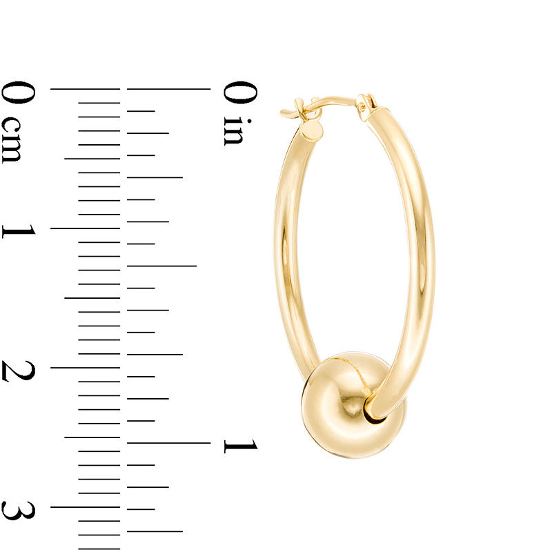 Main Image 2 of 24.0mm Slide Bead Hoop Earrings in 14K Gold