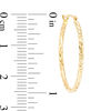 Thumbnail Image 1 of 1.53 x 25.0mm Diamond-Cut Hoop Earrings in 14K Gold