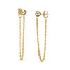 Thumbnail Image 1 of Ball and Diamond-Cut Chain Drop Front/Back Earrings in 14K Gold