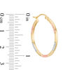 Thumbnail Image 2 of 25.0mm Textured Hoop Earrings in 14K Tri-Tone Gold