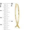 Thumbnail Image 1 of Criss-Cross Tube Hoop Earrings in 14K Gold