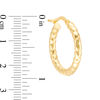 Thumbnail Image 1 of 2.5 x 15.0mm Textured Hoop Earrings in 14K Gold