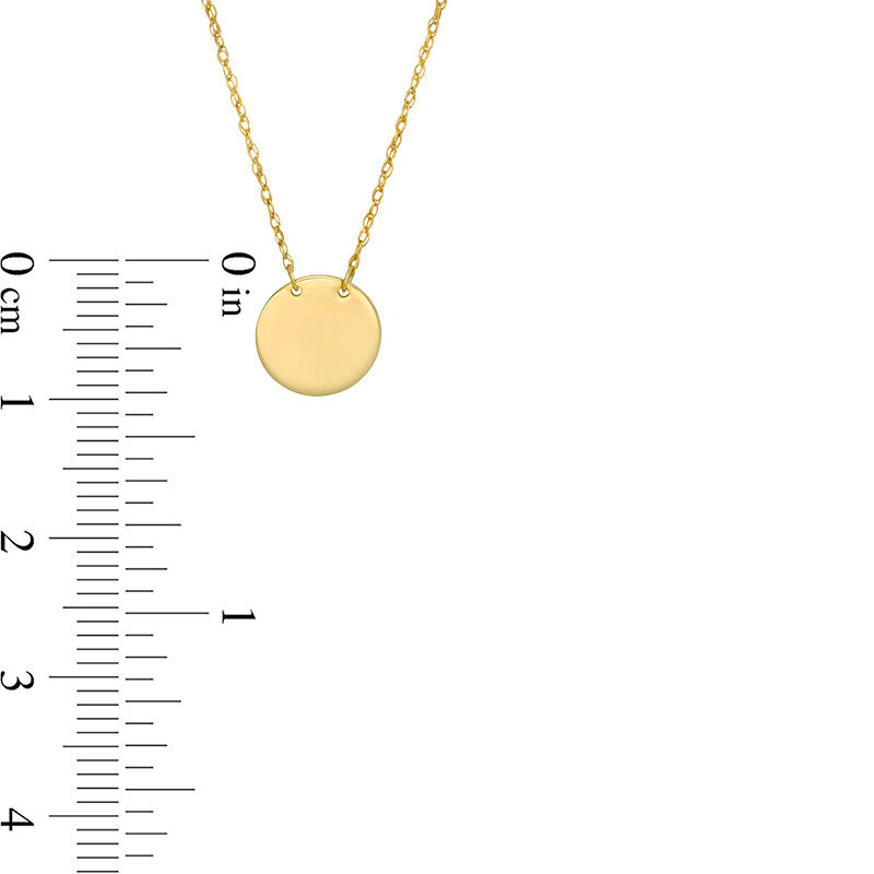 9.0mm Disc Necklace in 10K Gold
