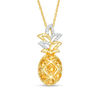 Thumbnail Image 0 of Citrine and 1/15 CT. T.W. Diamond Pineapple Pendant in Sterling Silver with 14K Gold Plate