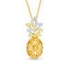 Thumbnail Image 1 of Citrine and 1/15 CT. T.W. Diamond Pineapple Pendant in Sterling Silver with 14K Gold Plate