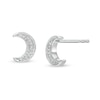 Thumbnail Image 1 of Diamond Accent Crescent Moon Stud Earrings in Sterling Silver