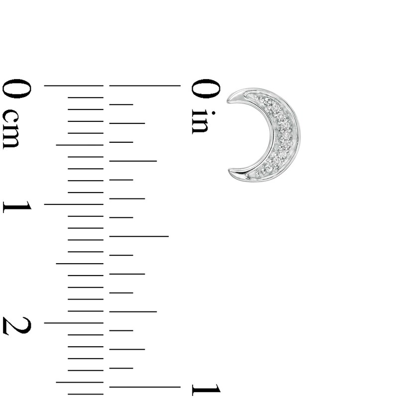 Main Image 2 of Diamond Accent Crescent Moon Stud Earrings in Sterling Silver