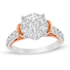 Thumbnail Image 1 of 1-1/2 CT. T.W. Diamond Frame Collar Engagement Ring in 10K Two-Tone Gold