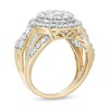 Thumbnail Image 1 of 2 CT. T.W. Multi-Diamond Double Frame Multi-Row Ring in 10K Gold