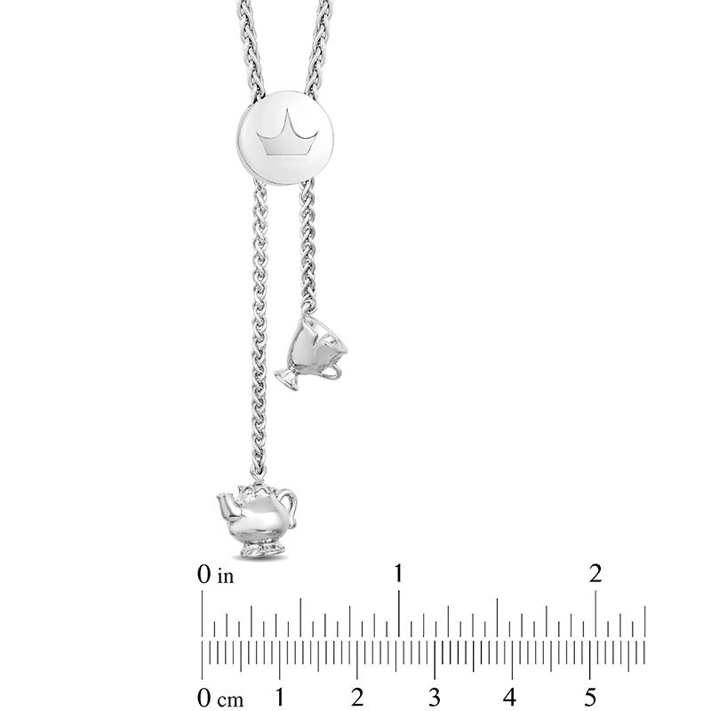 Main Image 4 of Enchanted Disney Belle 1/10 CT. T.W. Diamond Bypass Rose Bolo Bracelet in Sterling Silver and 10K Rose Gold - 10.5"