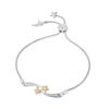 Thumbnail Image 1 of Enchanted Disney Tinker Bell 1/10 CT. T.W. Diamond Bypass Star Bolo Bracelet in Sterling Silver and 10K Gold - 10.5"
