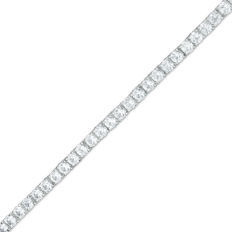 Lab-Created White Sapphire Tennis Bracelet in Sterling Silver - 7.25"