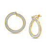 Made in Italy Glitter Enamel Coil Hoop Earrings in 14K Gold
