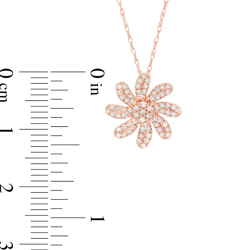 1/4 CT. T.W. Composite Diamond Twirl Flower Pendant in 10K Rose