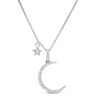Thumbnail Image 0 of 1/20 CT. T.W. Diamond Crescent Moon and Star Pendant in Sterling Silver