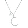 Thumbnail Image 1 of 1/20 CT. T.W. Diamond Crescent Moon and Star Pendant in Sterling Silver