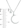 Thumbnail Image 2 of 1/20 CT. T.W. Diamond Crescent Moon and Star Pendant in Sterling Silver