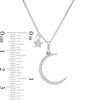 Thumbnail Image 3 of 1/20 CT. T.W. Diamond Crescent Moon and Star Pendant in Sterling Silver