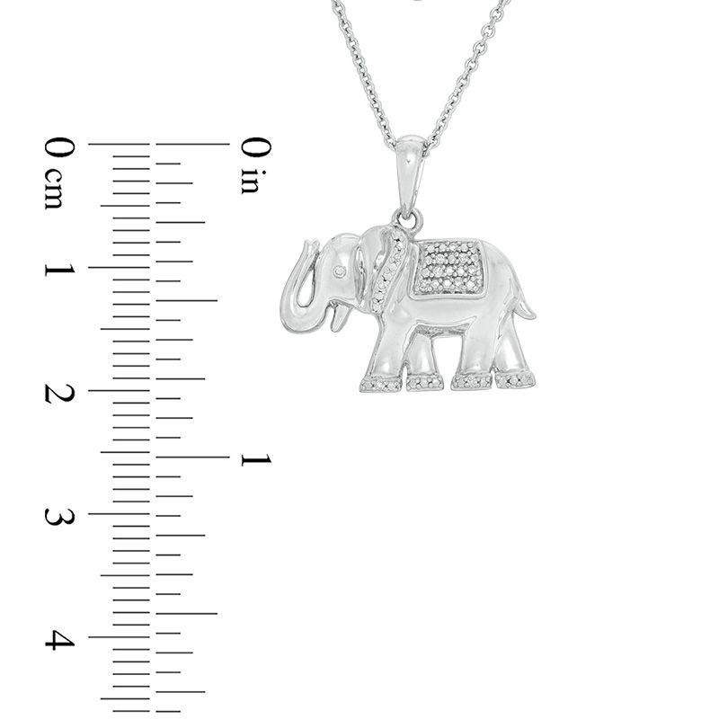 Main Image 2 of Diamond Accent Elephant Pendant in Sterling Silver