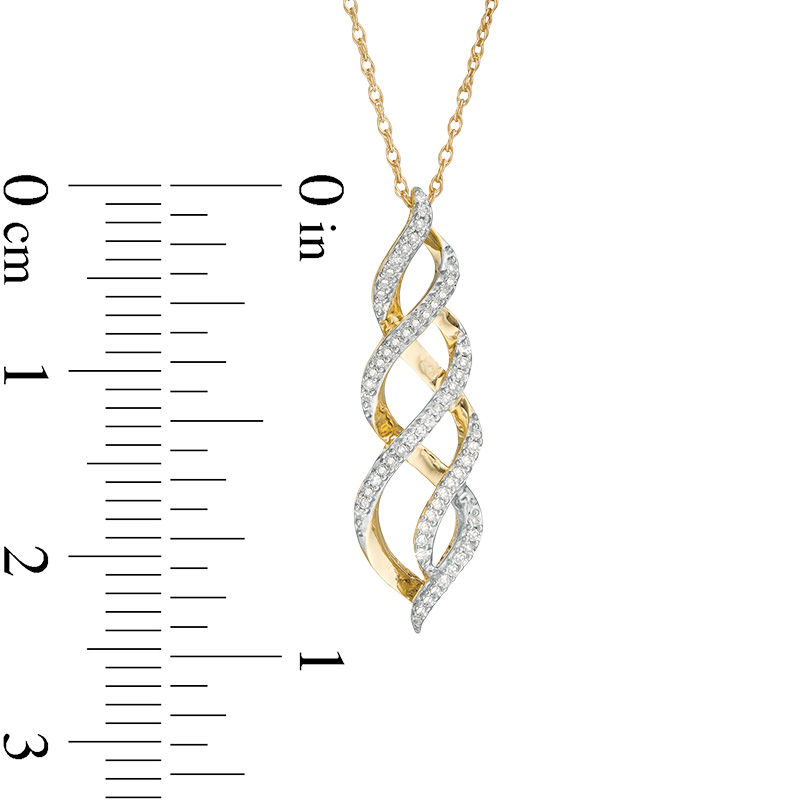 1/10 CT. T.W. Diamond Flame Pendant in 10K Gold