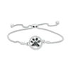 Thumbnail Image 0 of 1/20 CT. T.W. Enhanced Black and White Diamond Paw Print Bolo Bracelet in Sterling Silver - 9.5"